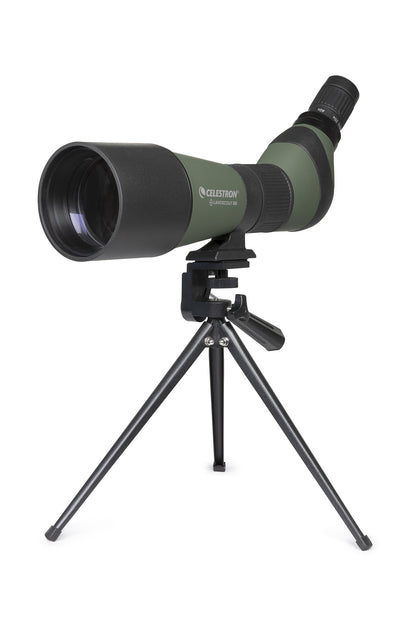 LandScout 20-60x80mm Angled Zoom Spotting Scope with Table-top Tripod and Smartphone Adapter
