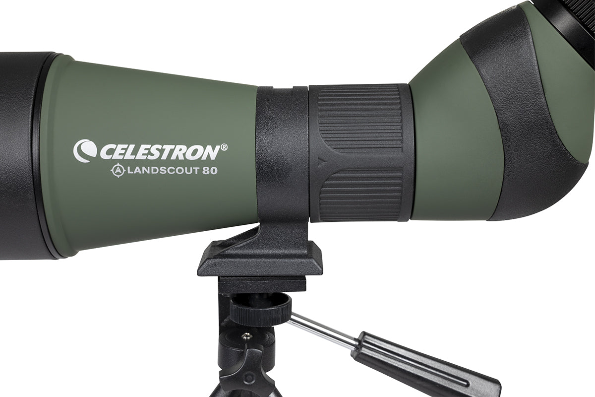 LandScout 20-60x80mm Angled Zoom Spotting Scope with Table-top Tripod and Smartphone Adapter
