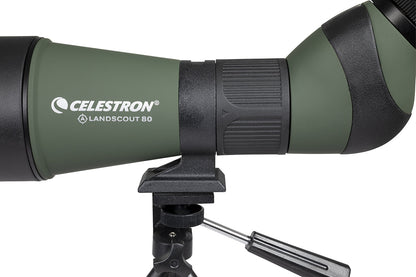 LandScout 20-60x80mm Angled Zoom Spotting Scope with Table-top Tripod and Smartphone Adapter